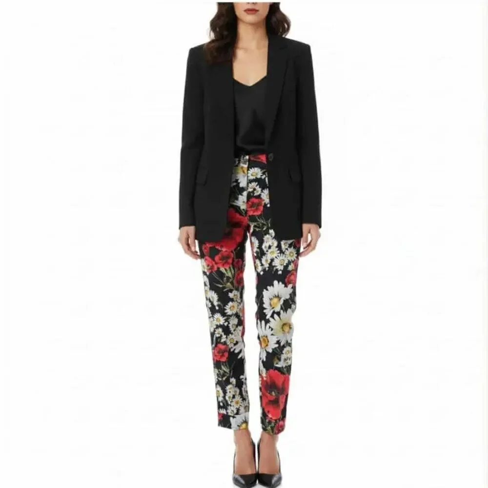Dolce & Gabbana Daisy & Poppy Print Cotton Straight-Leg Pants 2013 Runway Sz 36 - Picture 9 of 12